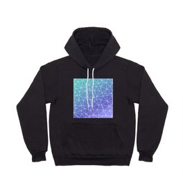 Teal to Melrose Abstract Geometric Wireframe Pattern Design Hoody