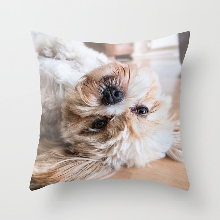 Cute Dog Puppy Animal Photo Throw Pillow