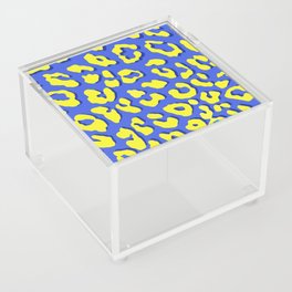 Leopard Print Blue Yellow Acrylic Box