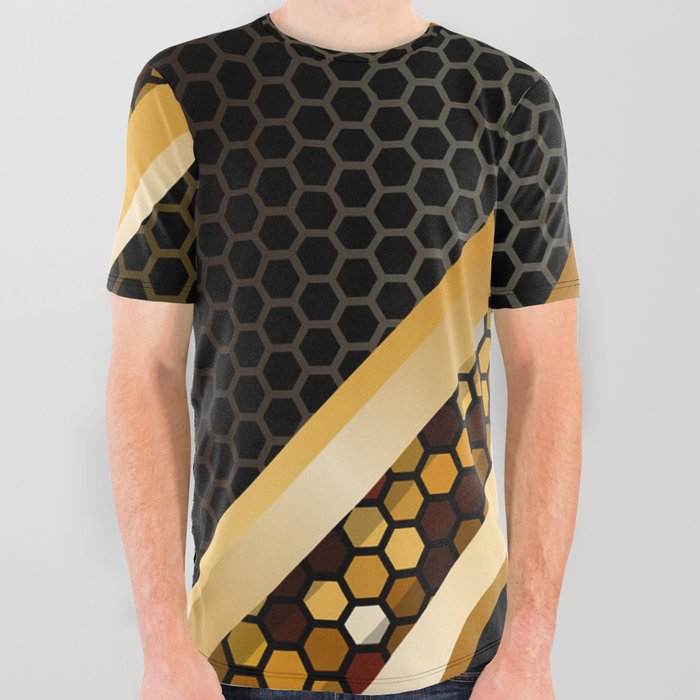 Luxury Black and Gold Pattern All Over Graphic Tee