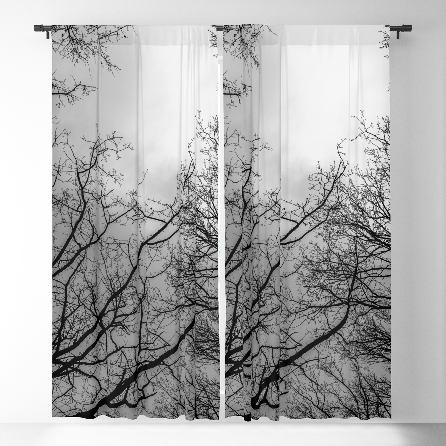 Scary Black And White Trees Blackout Curtain By Frozenlakemp White Trees Blackout Curtain