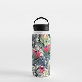 Painted Protea Pattern Water Bottle