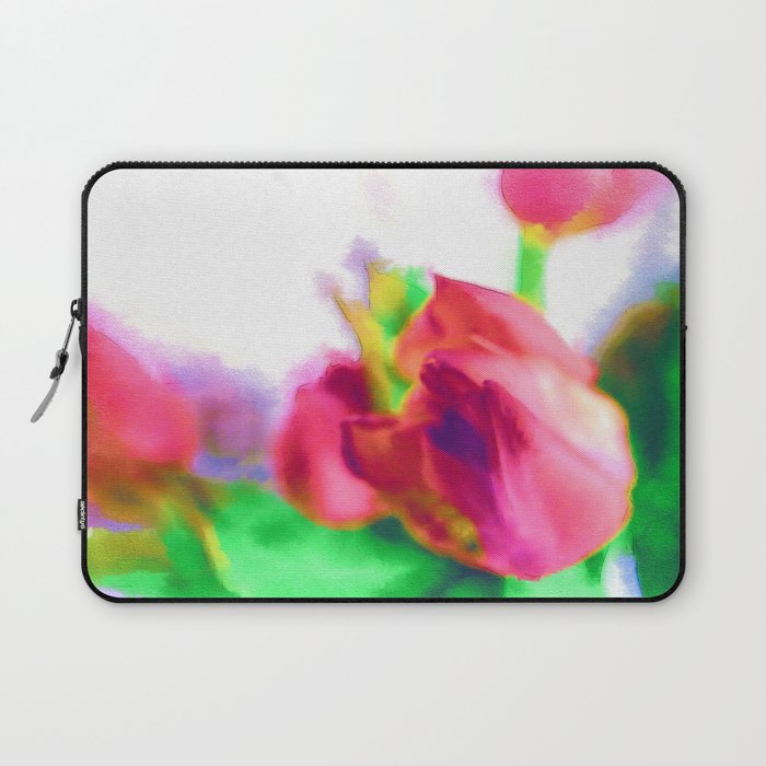 Harborough Tulips - Watercolour Paiting Laptop Sleeve