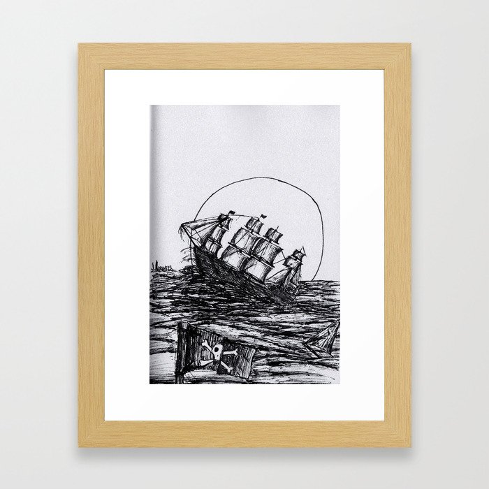 Captain Burr and His Slightly Civilized Fleet of Sky Pirates Framed Art Print