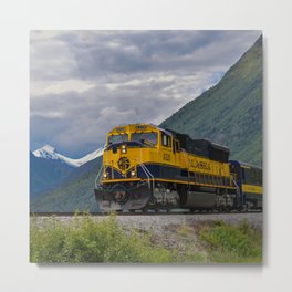 Alaska Passenger Train 0781 - Turnagain Arm, Cook Inlet Metal Print