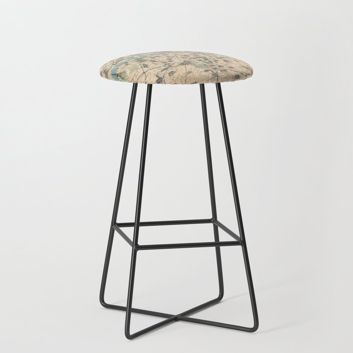 Paris Its Monuments. Practical Visitor's Guide.-Old vintage map Bar Stool