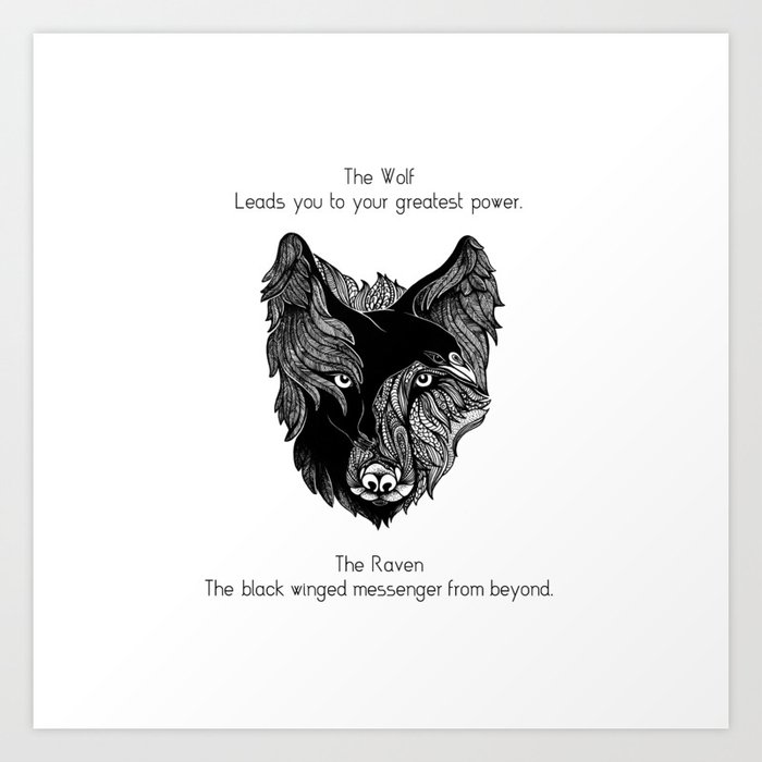 The Wolf and The Raven Art Print