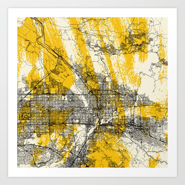 San Bernardino USA City Map - Minimal Painting Art Print