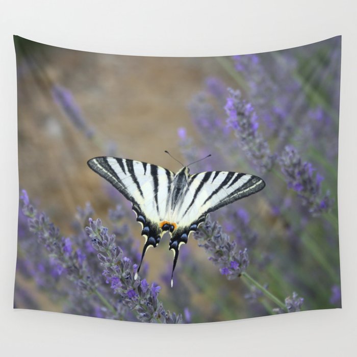 Stunning Swallowtail On Lavender Spike Photograph Wall Tapestry