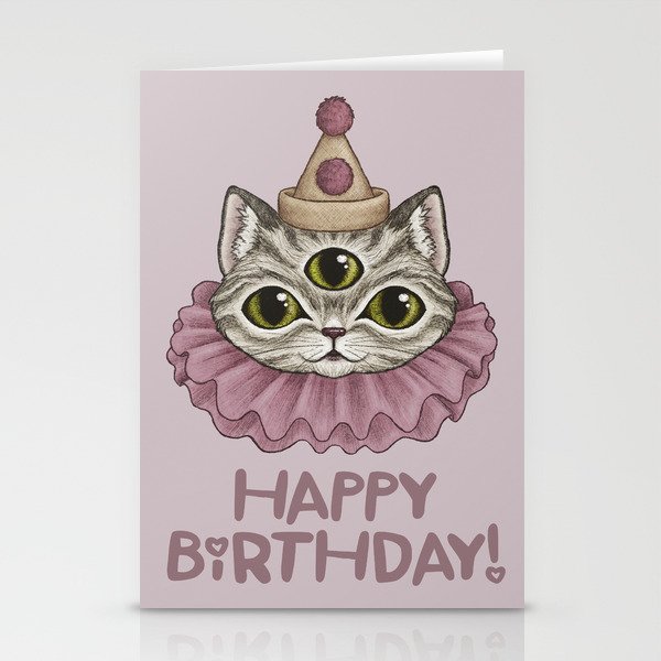 Clown cat Stationery Cards