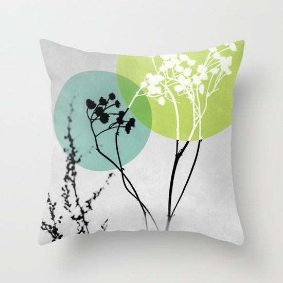 Abstract Flowers 2 Throw Pillow