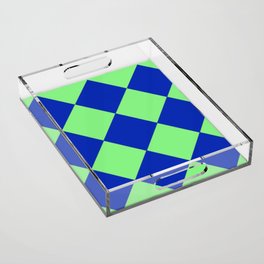 DIAMOND PATTERN blue and green deco Acrylic Tray