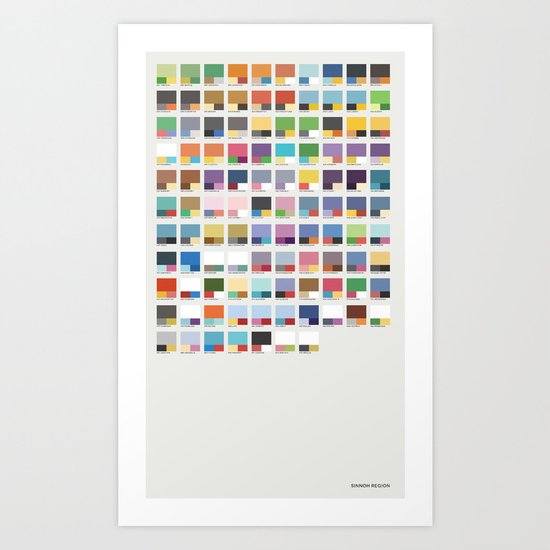 Poke-Pantone 4 (Sinnoh Region) Art Print