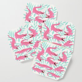 Alligator Collection – Pink & Turquoise Palette Coaster