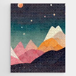 Celestial Mountains with Starry Sky Jigsaw Puzzle