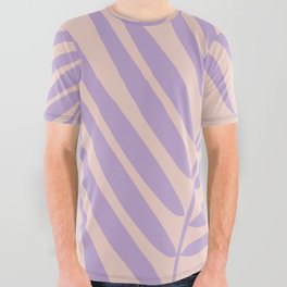 Palm Leaf Lavender All Over Graphic Tee
