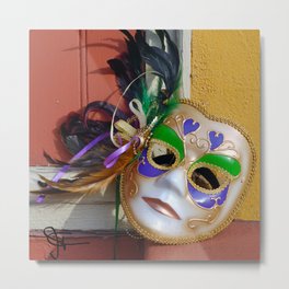 New Orleans Mardi Gras Mask Metal Print