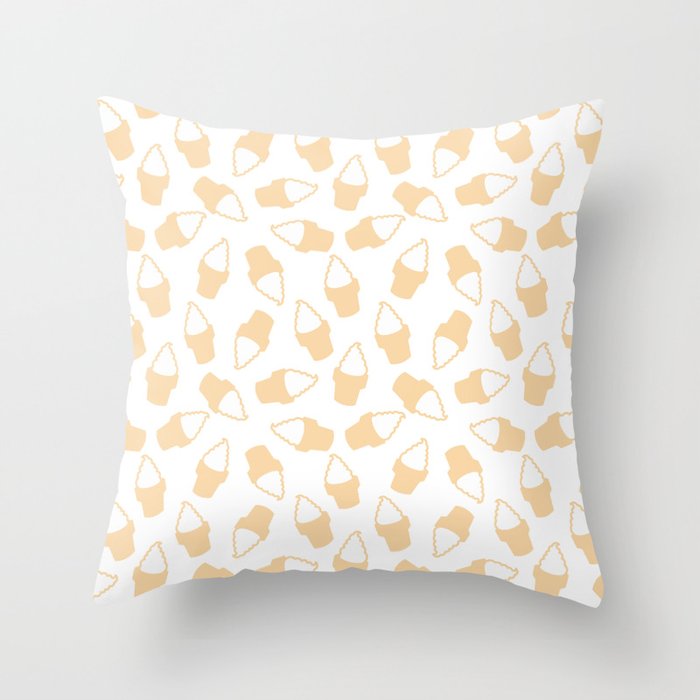SOFT SERVE ICE CREAM CONE FAST FOOD PATTERN Throw Pillow