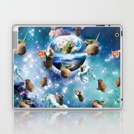 Space Capybara Galaxy Capybaras With Pizza Unicorn Laptop Skin