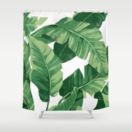 Tropical banana leaves IV Shower Curtain