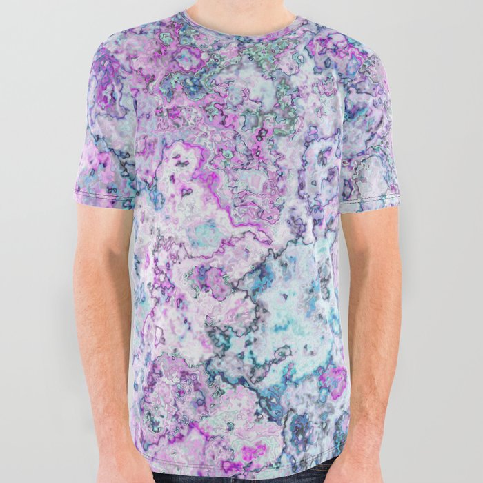 Funky Trippy Faux Marble 3 All Over Graphic Tee