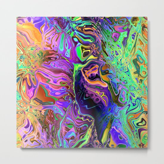 Reflective Colors Abstract Metal Print