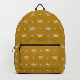 Bee Stamped Motif on Mustard Gold Backpack