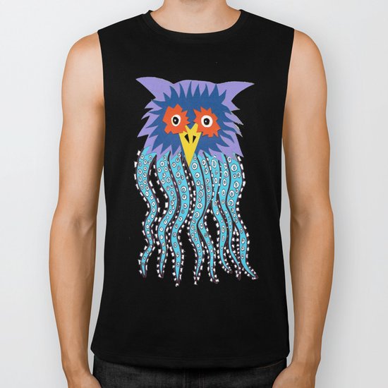 the owl of cthulu Biker Tank