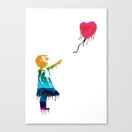 Rainbow Banksy - Balloon Girl Canvas Print