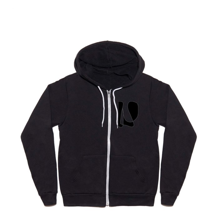 Minimalist Black and White 82 Full Zip Hoodie