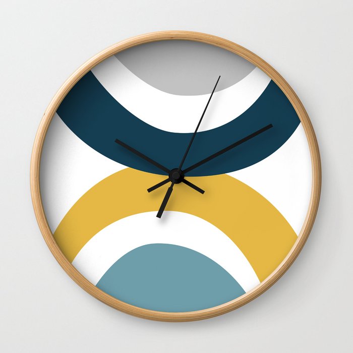 Abstract colorful arches Wall Clock