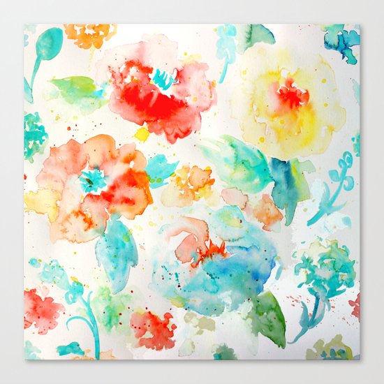 Abstract Flowers 02 Canvas Print