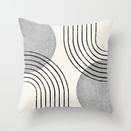 Sun Arch Double - Grey Throw Pillow