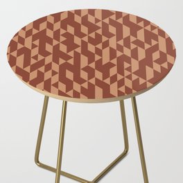 Abstract Geometric Pattern Terracotta Side Table