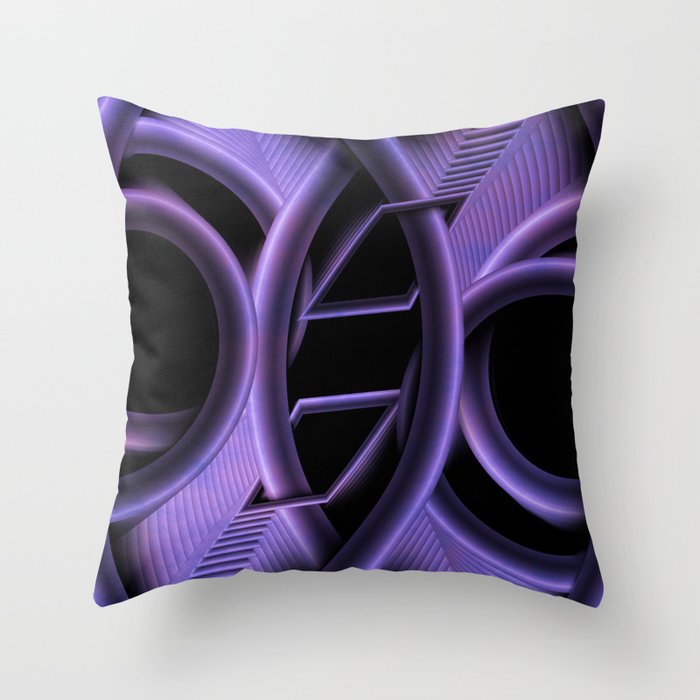 Abstract purple geometry Throw Pillow