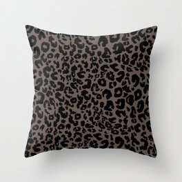 Leopard_ash brown Throw Pillow