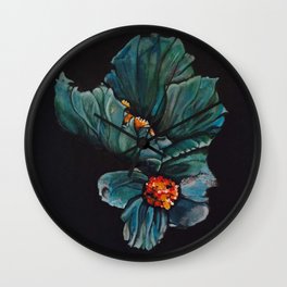 Remembrance - Blue Poppy Himalayan Flower Wall Clock