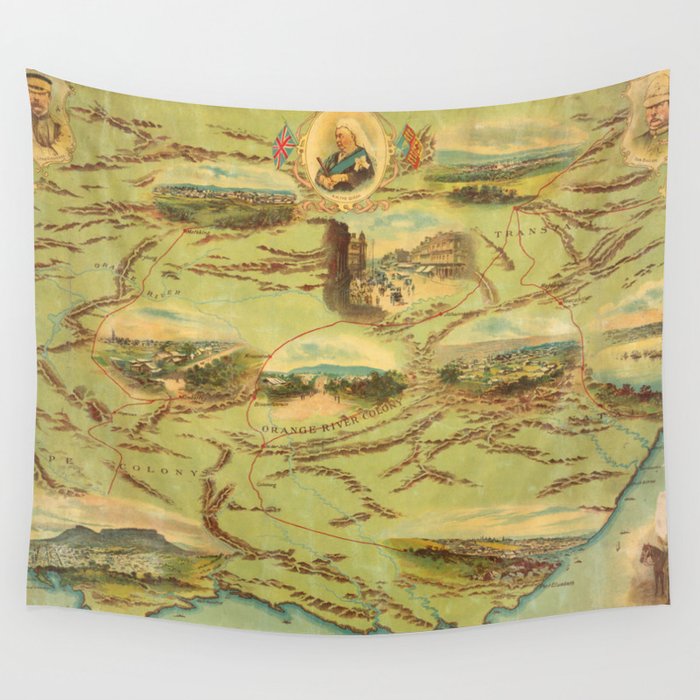 Vintage Map of South Africa (1900) Wall Tapestry by BravuraMedia Society6