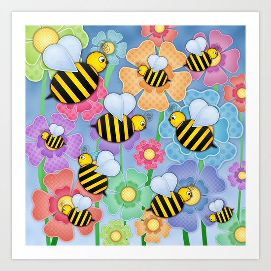 Busy Buzzers. Art Print