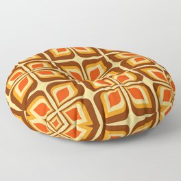 Retro Mid Century Modern Floral Pattern 721 Autumn Floor Pillow