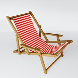 [ Thumbnail: Beige and Red Colored Lines Pattern Sling Chair ]