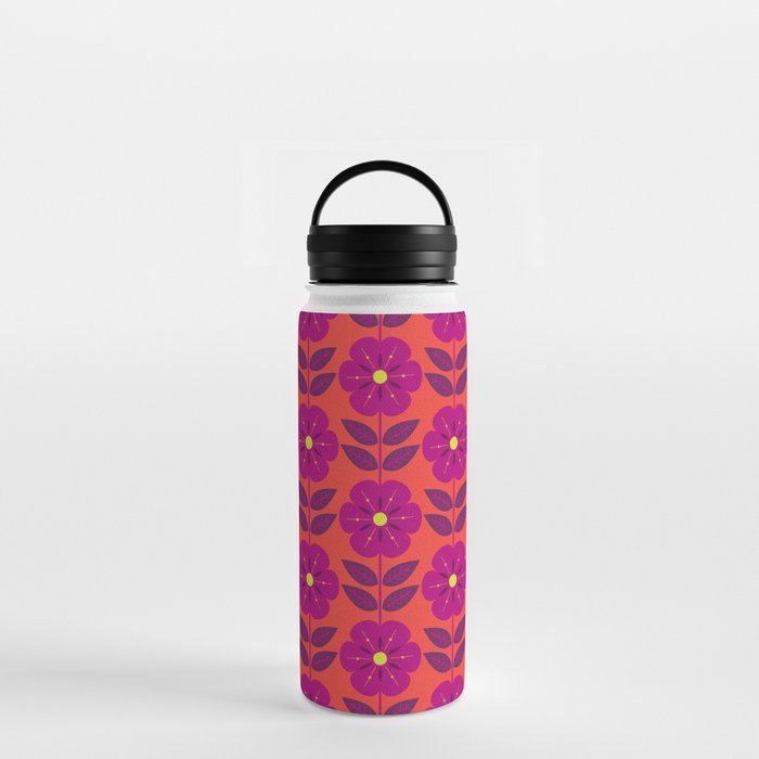 Mod Scandinavian flower pattern Water Bottle