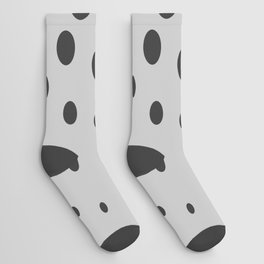 Mid-Century Modern Art - Spiral Dots Black & Grey Socks