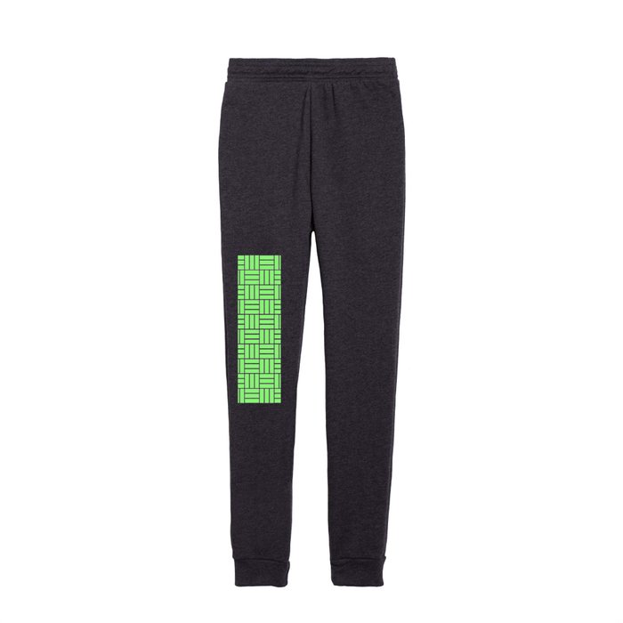 Basketweave (White & Light Green Pattern) Kids Joggers