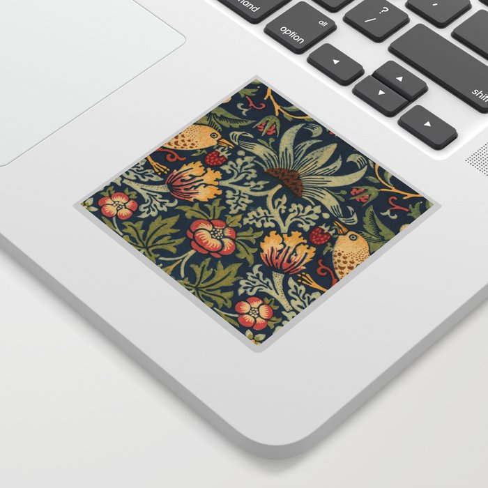 Strawberry Thief, Flower Wallpaper by William Morris Sticker