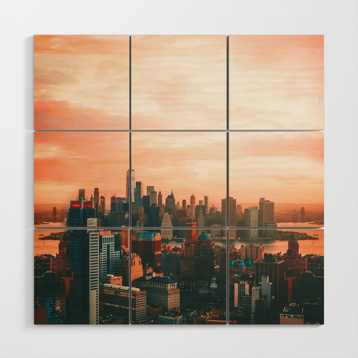 Sunset City (Color) Wood Wall Art