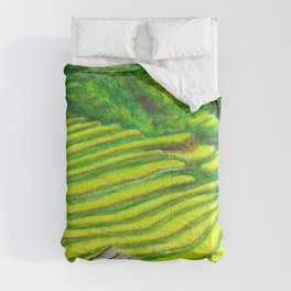 Vietnam Rice Fields Illustration Comforter