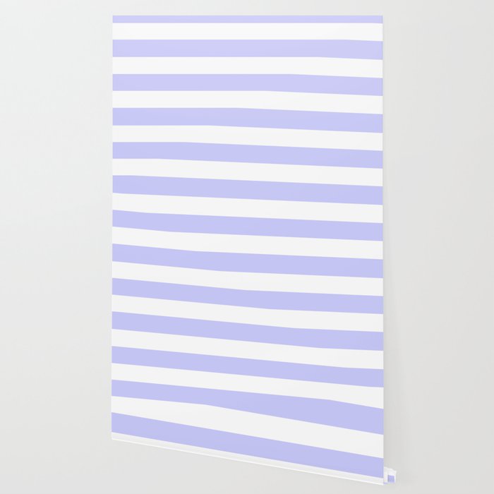 Periwinkle - solid color - white stripes pattern Wallpaper ...