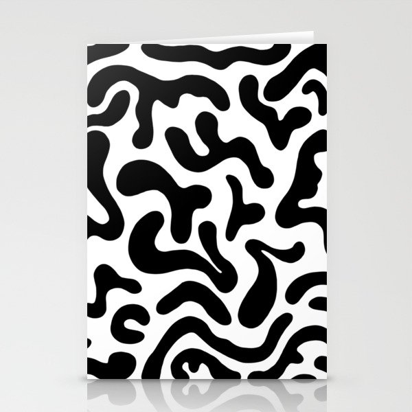 Modern Black and White Abstract Pattern Stationery Cards