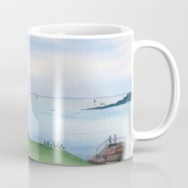 View from Fort McClary in Maine Watercolor Painting Coffee Mug